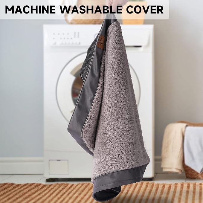 Sunheir Washable Orthopedic Extra Large Dog Bed, Waterproof Dog Crate Bed | Big Removable Cover, Egg Crate Foam Support, Anti-Slip Bottom, Machine Washable Soft Pet Bed Mat for Crate, 44" Grey - Image 3