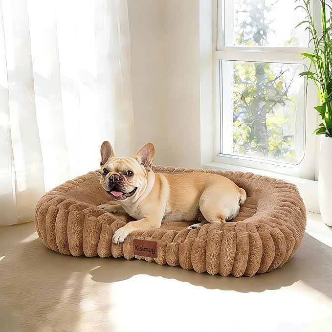 Orthopedic Dog Bed, Hip & Joint Support Medium Size Dog Crate Pad | 30L x 24W x 5H, Egg-Crate Memory Foam, Washable Cover, Low Front Entry, Non-Slip Bottom, Medium Dog Bed, Brown by Unknown