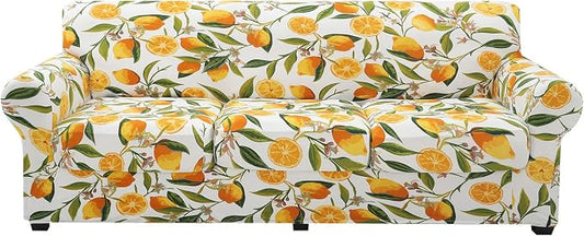 hyha Stretch Couch Covers, Sofa Cover for 3 Cushion Couch Pet Friendly | Floral Pattern, Printed, 4 Pieces, 3 Separate Cushion Sofa, Durable Anti-slip Washable Protector with Elastic Bottom for Dogs by hyha