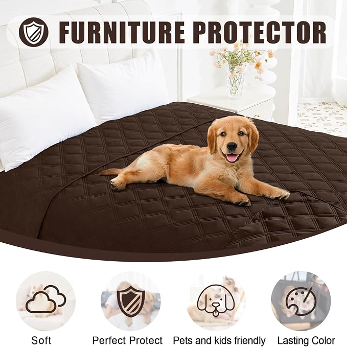 Smiry Waterproof Dog Bed Cover, Reversible Pet Blanket for Sofa Couch | Soft Washable Dog Blanket, Leakproof Couch Cover for Dogs Cats & Furniture Protection, 40x70, Chocolate/Chocolate - Image 8