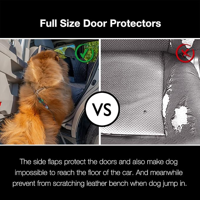Truck Seat Cover for Dogs 100% Waterproof Back Seat Cover for Crew Cab Machine Washable X-Large Pet Hammock with Side Flap Against Dirt and Fur for Large SUV and Truck Dog Seat Protector - Image 4