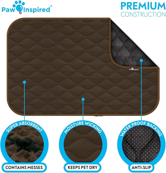 Paw Inspired Washable Padded Crate Mats for Dogs, Dark Brown, 47x29 Inch | Fits 48-inch Kennels, Leakproof, Waterproof Bottom, Plush Dog Pad, Pet Bed - Image 5