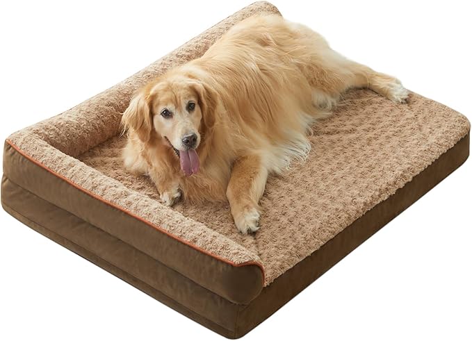 BFPETHOME Orthopedic XL Dog Beds Large Sized Dog, Washable Dog Couch Bed | Removable Cover, Waterproof Lining, Non-Slip Bottom, Large Pet Sofa with Sides for Senior Dogs, Cozy Sleeping Dog Bed, 48*35 by BFPETHOME