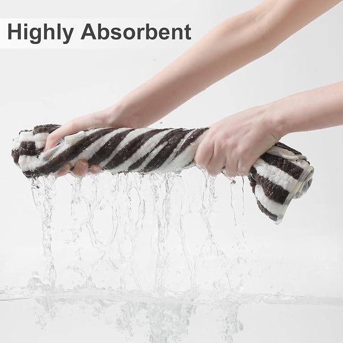 Smuge 18 Pcs Bath Towel Set, Include 6 Bath Towel Sheets, 6 Hand Towels and 6 Washcloths - Highly Absorbent Quick Dry Microfiber,Ultra Soft Bathroom Towel Set with Hanging Loop - Dark Coffee - Image 2