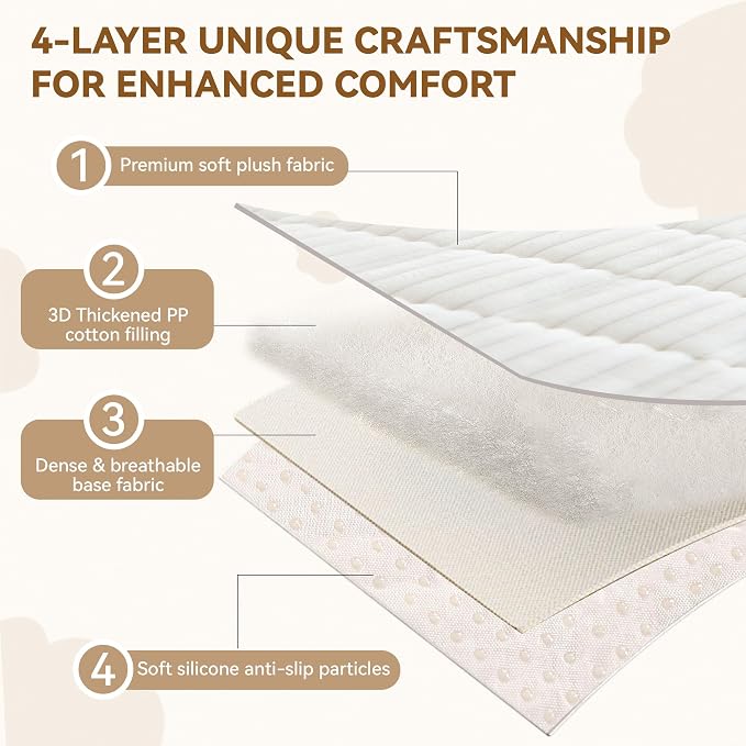 OTOB Couch Covers for Dogs Washable, Non Slip Loveseat Pet Sofa Protector | Cream, 23.6" x 47.2", Soft Fuzzy Plush, All Seasons, Pet Friendly Furniture Protector, Breathable, Thick Wear-Resistant - Image 4