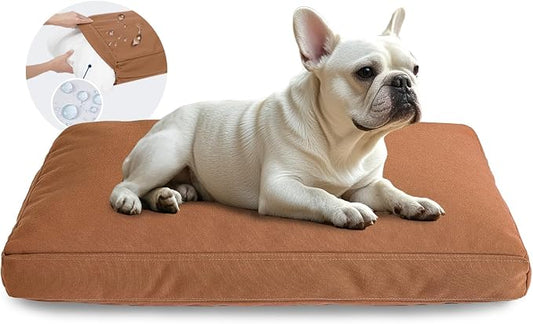 Miguel Durable Canvas Dog Bed for Medium Small Pet Outdoor Dogs Pad 14 Ounce Canvas Waterproof Pet Pillow with Removable Washable Cover, 30 x 20 inch, Caramel by Miguel