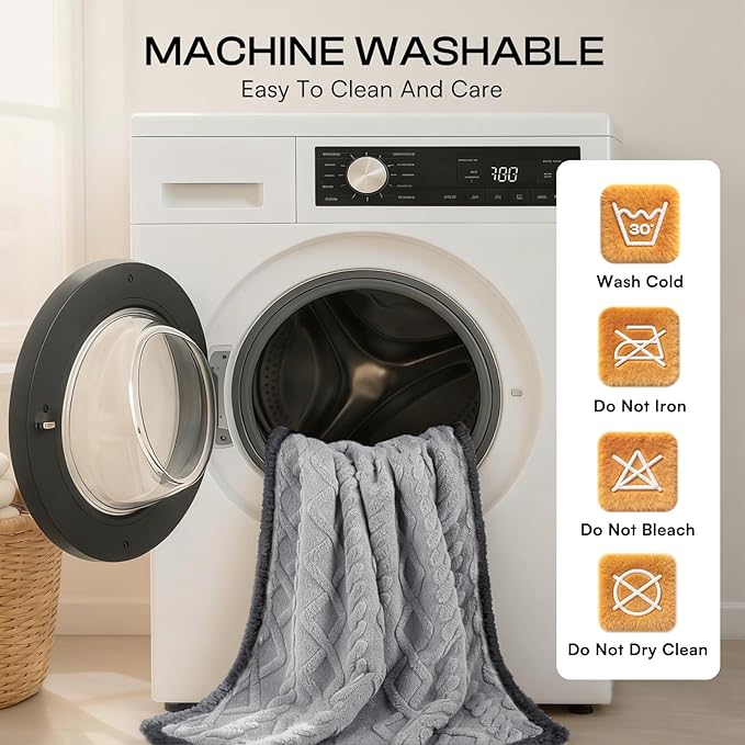 Luciphia Waterproof Dog Blanket, Reversible Sherpa Fleece for Couch Cover | Reversible waterproof pet blanket soft fleece machine washable protect couch bed, Light Grey 40" x 28" - Image 6