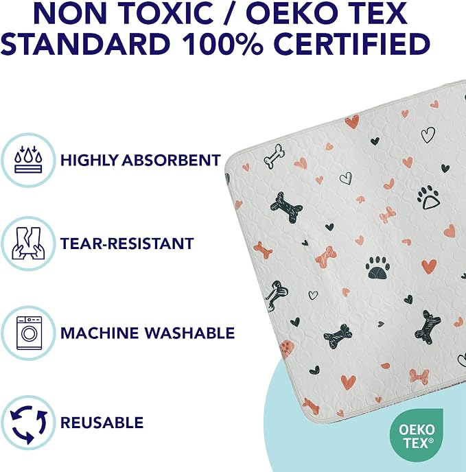 PUPIBOO Washable Pee Pads for Dogs and Cats - Super Absorbent Reusable Puppy Training Pads - 100% Waterproof, Leak-Proof & Non-Slip Whelping Pads for Pet Housebreaking - Image 2