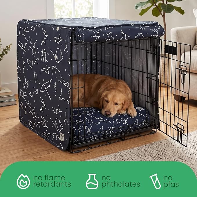 Molly Mutt Rocketman Dog Crate Cover, 100% Cotton Canvas Cover with 2 Roll-Up Panels, Ideal for Dog or Cat Crate, Durable, Washable, and Free of Harmful Chemicals, 24" x 18" x 21" - Image 6