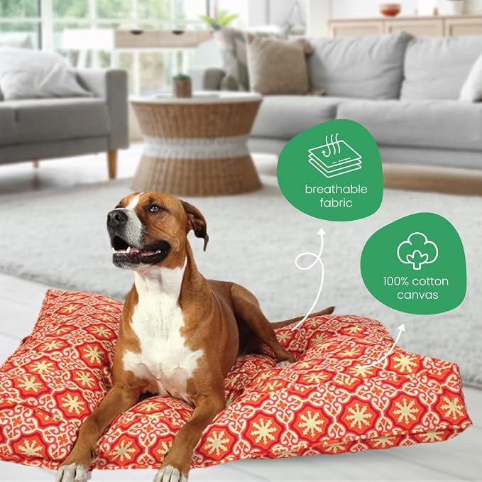 Molly Mutt Medium to Large Dog Bed Cover - Papillon Print - Measures 27”x36”x5’’ - 100% Cotton - Durable - Breathable - Sustainable - Machine Washable Dog Bed Cover - Image 4