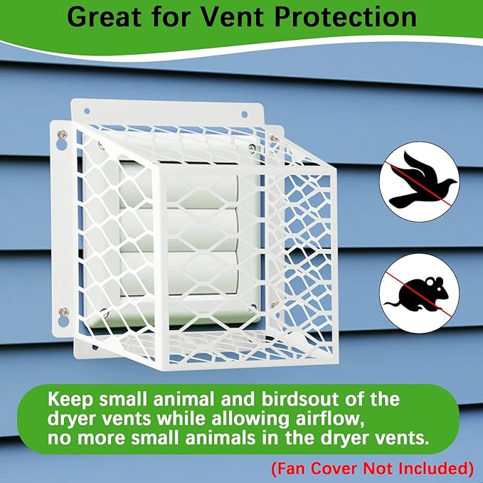 Dryer Vent Bird Guard,Dryer Vent Cover Outside for 3-4 inch Vent Hoods | Universal Outdoor Bird Guard for Dryer Vent & Bathroom Exhaust,Galvanized Steel Bird Cage 7"Lx7"Wx5"H,Prevent Bird From Enter - Image 3