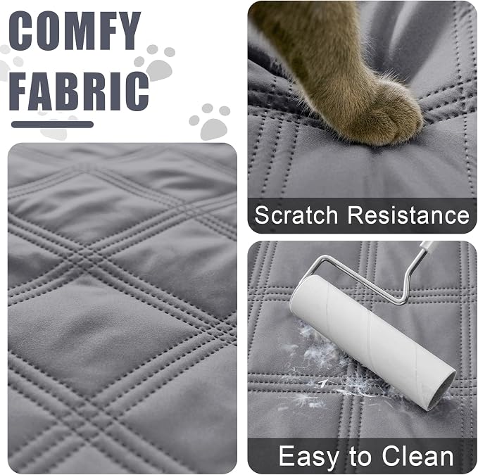 Smiry Waterproof Dog Bed Cover, Reversible Pet Blanket for Sofa Couch | Soft Washable Dog Blanket, Leakproof Couch Cover for Dogs Cats & Furniture Protection, 30x70, Grey/Light Grey - Image 4