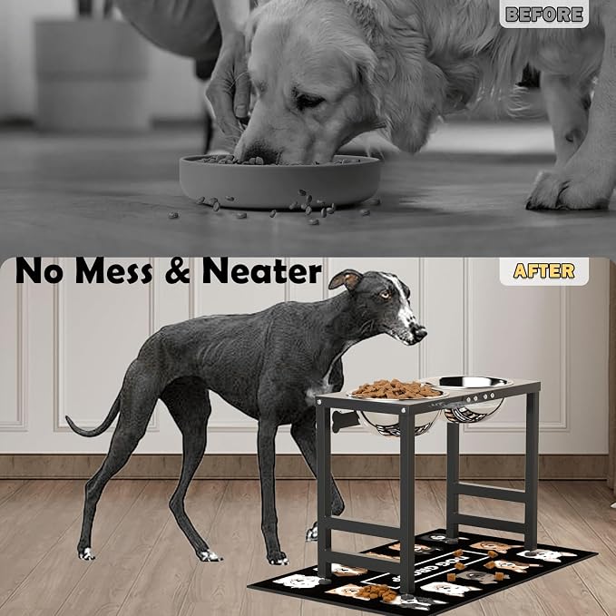 ADENGL Elevated Dog Bowls for Large Extral Large Breed, Raised Bowl Stand with 2 Stainless Steel Bowls (101oz) and Spill-Proof Mat, 17" Tall Dog Feeder for Extra Large Breeds - Image 6
