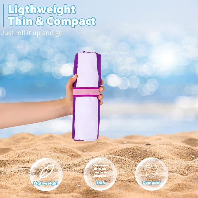 2 Pack Microfiber Oversized Lightweight Beach Towel 71"x32" XL Extra Large Thin Sand Free Towels Travel Swim Pool Yoga Gym Camping for Adults Women Men Beach Essentials Accessories Vacation Gift - Image 2