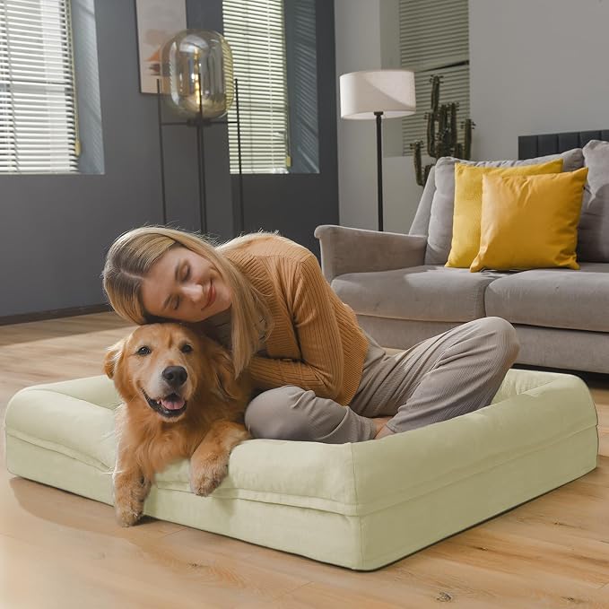 Orthopedic Dog Bed Waterproof Pet Sofa for Large Sized Dogs | 360 Degree Bolster Support, Egg Crate Foam, Waterproof Liner, Non-Slip Bottom, Machine Washable Cover, 36 x 27 Inch - Image 5
