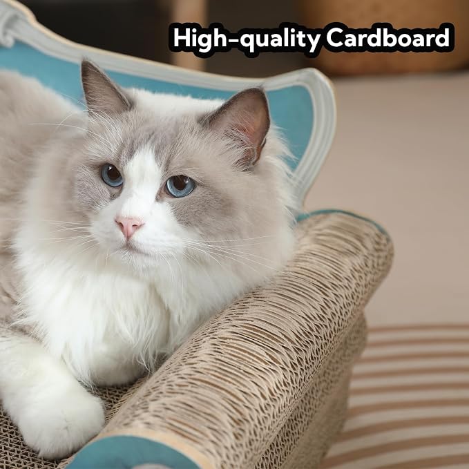 Cat Sofa Shape Scratch Pad for Large Medium Small Indoor Cats,Larger-Sized Recyclable Reversible Cardboard Cat Couch for Resting Claw Grinding and Playing - Image 4