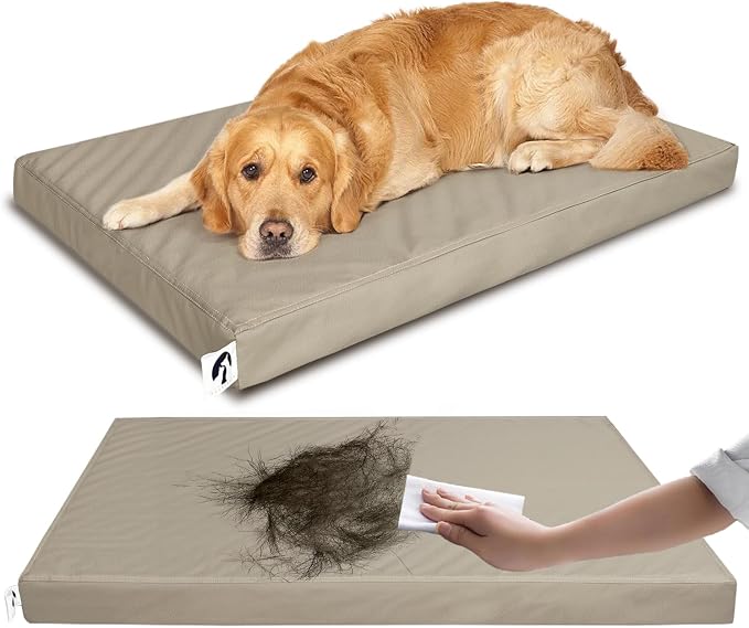 Waterproof Dog Bed for Crate Pad, Leather Pet Mat with Wipeable Removable Cover, Large Size Crate Mat by GAUNGDEEN