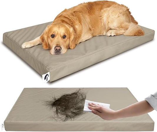 Waterproof Dog Bed for Crate Pad, Leather Pet Mat with Wipeable Removable Cover, Large Size Crate Mat by GAUNGDEEN