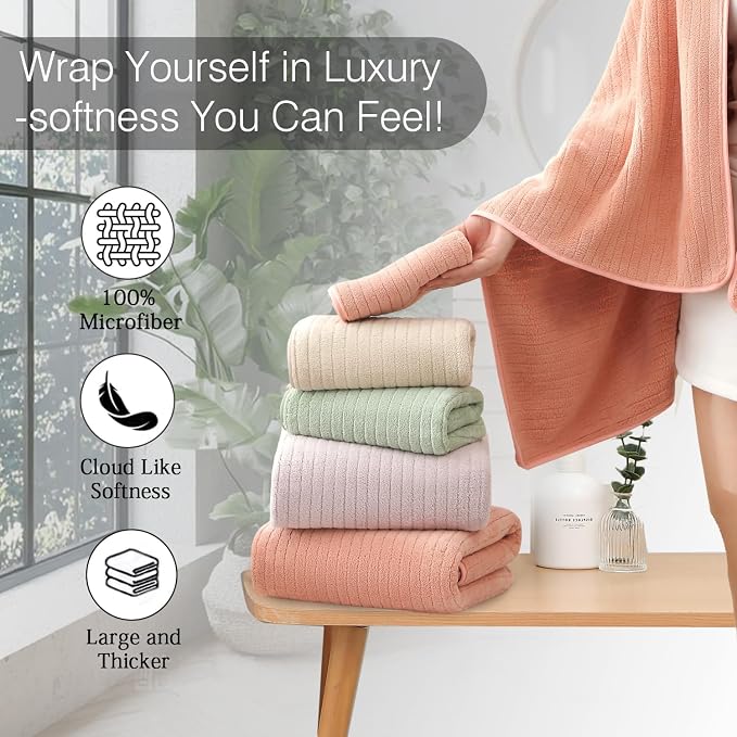 18 Piece Family Bath Towel Set Include 6 Bath Towels,6 Hand Towels and 6 Washcloths Soft Bathroom Towel with Hanging Loops,Highly Absorbent Quick Dry Towels Set for Bathroom,Hotel and Spa-Orange - Image 5