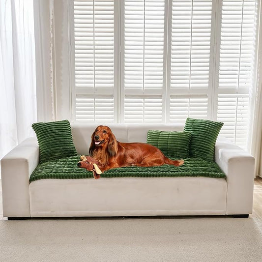 Mitid Sofa Cover Fuzzy Couch Cover for Pet, Couch Covers for Dogs Pets Mat | Washable Non-Slip Sofa Slipcover Cushion Protector Pets Friendly Mat, Dog Couch Cover, Square Couch Covers for Dogs Non Skid by Mitid