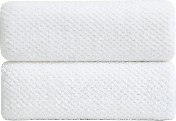 2 Piece Hand Towels Set,100% Microfiber - Quick Dry, Thick, Soft, Plush and Highly Absorbent Luxury Hotel & Spa Bath Towel for Bathroom, Pack of 2 (White) by Smuge