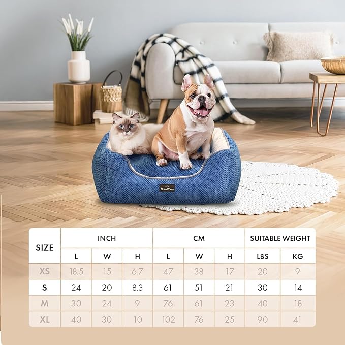 GrandTies Fluffy Dog Beds for Small Medium Large Dogs & Cats, Machine Washable Dog Bed, Rectangle Breathable Soft Calming Sleeping Warming Pet Beds with Waterproof & Non-Slip Bottom (S 22", Moonlight) - Image 6