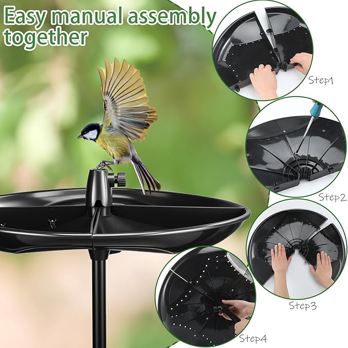 Geelin 21'' Plastic Bird Seed Catcher Tray for 1'' Outdoor Pole Feeders, Removable Bird Seed Catcher Tray for Hummingbird Bee Feeders Outdoors, Backyard, Garden, Not Included Pole - Image 3