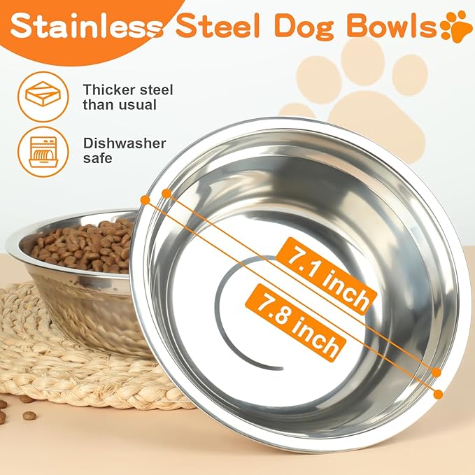 COMESOON Elevated Dog Bowls, 5 Adjustable Heights (3.9"-13.4") Raised Dogs Food Bowl Stand for Medium Large Sized Dogs, Non-Slip Foldable Travel Pet Feeder Black with Stainless Steel Bowls - Image 5