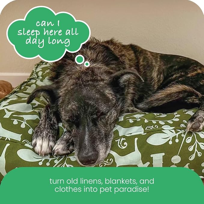 Molly Mutt Small Dog Bed Cover, Amarillo by Morning, Olive Green & Light Blue - Image 7