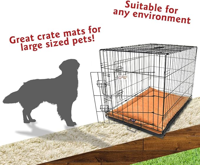 Majestic Pet Dog Crate Mat - Machine Washable Soft Plush Pet Bed Pad for Crates & Kennels | USA Crafted | 42"x26" Villa Orange - Image 4