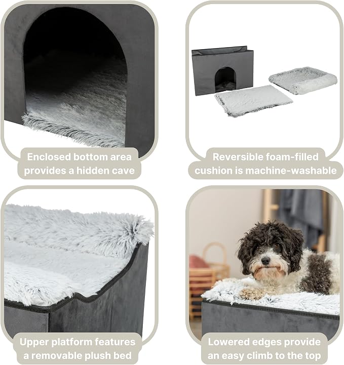 Trixie Harvey Cave - Cat Bed - Soft and Durable Cube House - Foldable Hideaway - Pet Condo for Indoor Cats and Small Dogs - Image 4