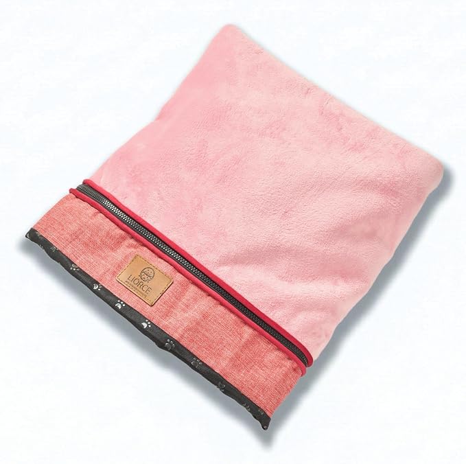 LIROCE Washable Dog Bed Cover Replacement, XXL Wrap-Around Zipper Cover for Orthopedic Memory Faom Dog Bed (48x30x6 inches), Pink by LIORCE