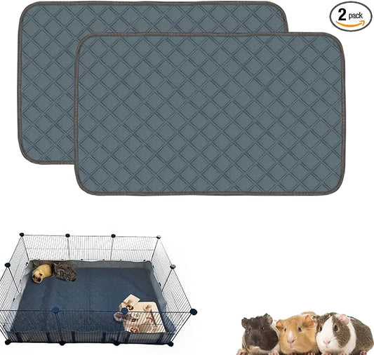 2 Pack Guinea Pig Cage Liners for C&C 2x3 Habitat Guinea Pig Bedding Washable | Super Absorbent | Waterproof | Non Slip | Reusable Guinea Pig Pee Pads for Small Animals Cages - 41.3" x 27.6" by Mooydee