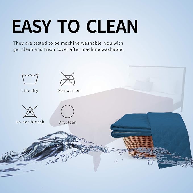 Easy-Going 100% Waterproof Dog Bed Cover, Non-Slip Pet Blanket for Furniture, Washable Couch Cover, Repleasement Sofa Cover (120X82 in,Peacock Blue) - Image 6
