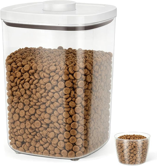 TBMax Dog Cat Food Storage Container 10 Lbs, Stackable Pet Food Dog Treat Container with Pop Up Lids, Airtight Food Storage Bin for Kitchen Organization by TBMax