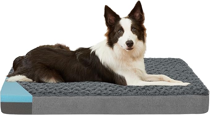 Orthopedic Memory Foam Bed for Large Dogs, Waterproof Cooling Pet Mats for Crate with Removable Washable Cover,Ideal for Arthritic Dogs (Large plus-36"x 27" x 3", Rose Plush) by ABETTERLIFEWITHPET