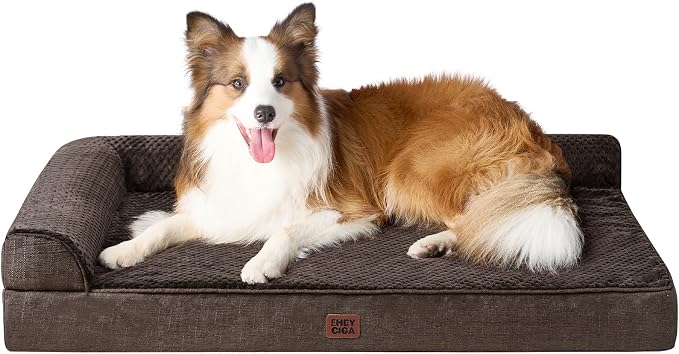 EHEYCIGA XL Dog Bed Memory Foam for Crate, Extra Large Dog Bed Orthopedic with Washable Removable Cover, Waterproof Pet Sofa Couch XLarge Size Dogs, 41x27x6.5, Brown by EHEYCIGA