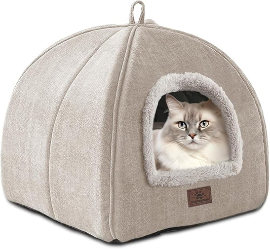 WINDRACING Cat Bed for Indoor Cats - Cat Cave Cat House Cats Tent with Removable Washable Cushioned Pillow, Soft and Self Kitten beds by WINDRACING