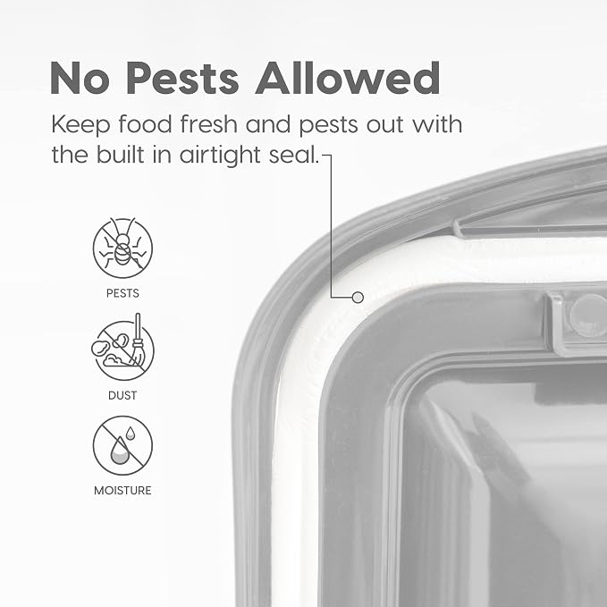 IRIS USA Airtight Dog Food Storage Container, WeatherPro, Up to 10 lbs, for Dog Cat Bird and Other Pet Food Storage Bin, Keep Fresh, Translucent Body, Made in USA, Clear/Gray - Image 7