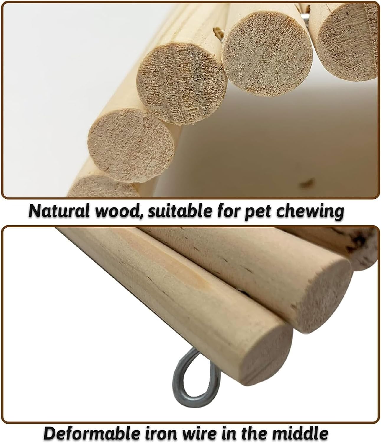 Hamiledyi 11.37 x 5.9 inch Reptile Hideout, Bearded Dragon Bendy Bridge, Climbing Ladder Wooden Hermit Climb Toys, Hide Cave Habitat Decor for Lizards Gecko Spiders Snakes Tortoise