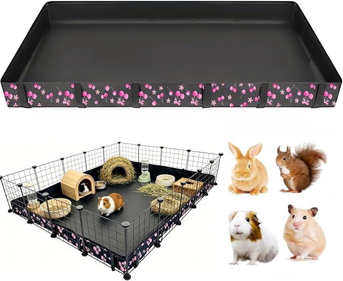 DZWLKJ Waterproof Guinea Pig Cage Liner,Washable Tarp Bottom Base,Cherry Graphic,48"x60", Reusable for Rabbit, Chinchilla, Hedgehog, Ferret & Other Small Animals. by DZWLKJ