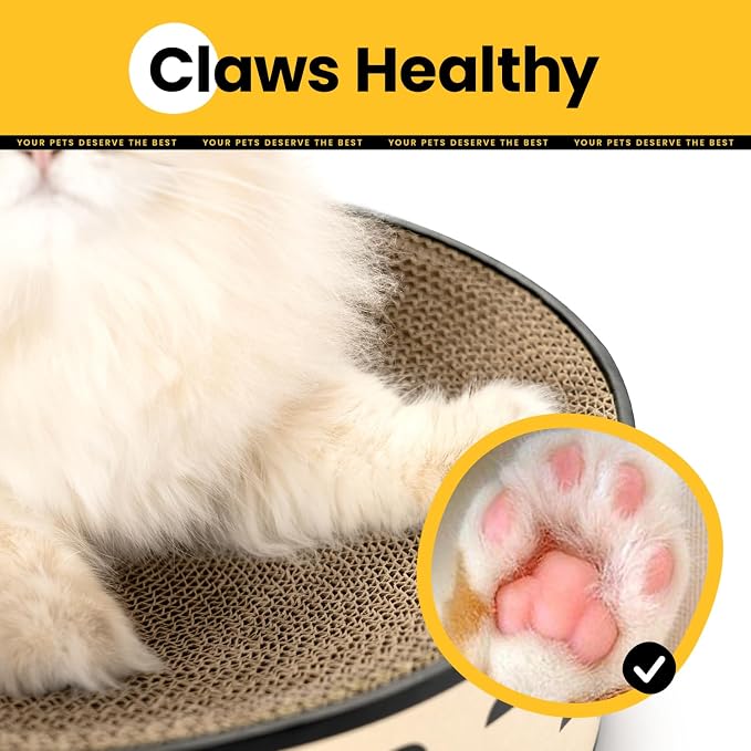 Conlun Oval Cat Scratcher Bed | Scratching Bowl Lounge for Kittens | Medium | Corrugated Cardboard Pad | Concave Shape | No Mess Enclosed Base | Serves as Couch Furniture Protector - Image 4