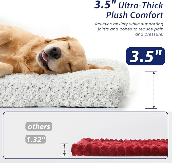 3.5" Thick Deluxe Plush Dog Bed Mat for Car, Comfy Dog Seat Cover, Pet Bed & Seat Cover Protector, Washable & Anti-Slip Travel Pet Mat, Fit for Backseat Extenders of Cars Trucks SUVs, 54" x 25” - Image 3
