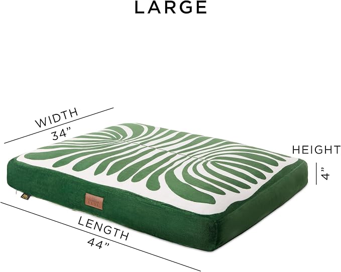Town & Country Luxe CuddleTown Matisse Everwash® Pillow Pet Bed, Water Repellent Floor Pillow, Machine Washable Cover, Soft & Calming, Green, Large 44"x34"x4" - Image 2