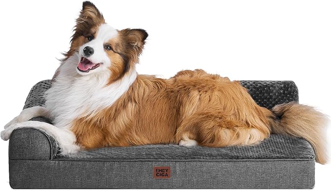 EHEYCIGA XL Dog Bed Memory Foam for Crate, Extra Large Dog Bed Orthopedic with Washable Removable Cover, Waterproof Pet Sofa Couch XLarge Size Dogs, 41x27x6.5, Dark Grey by EHEYCIGA