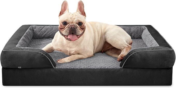 INVENHO Orthopedic Medium Dog Dogs, Egg-Crate Foam Dog Couch with Washable Removable Cover, Waterproof Lining and Nonskid Bottom by INVENHO