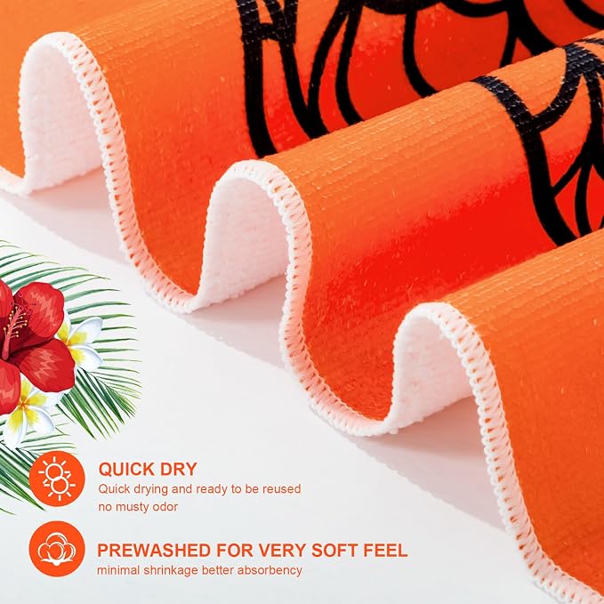 Redbaker 16 Packs 59 x 28 inches Oversized Hawaiian Beach Towel Bulk Extra Large Pool Towels Set Microfiber Quick Dry Swim Towel Blanket for Women Men Adult Bath Travel(Bright Colors) - Image 3