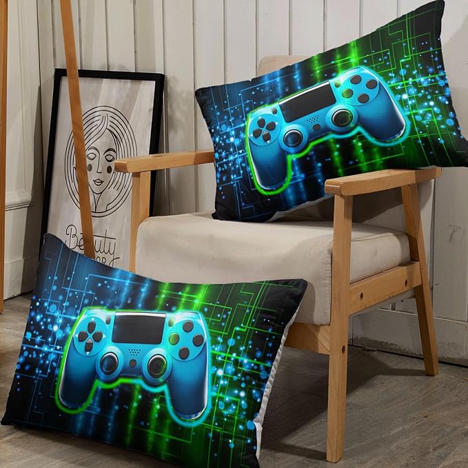 Green Gamepad Comforter Set 3D Gamepad Printed Bedding Set with 1 Comforter and 2 Pillowcases for Boys and Girls Bedroom All Season(Gamepad Twin) - Image 5