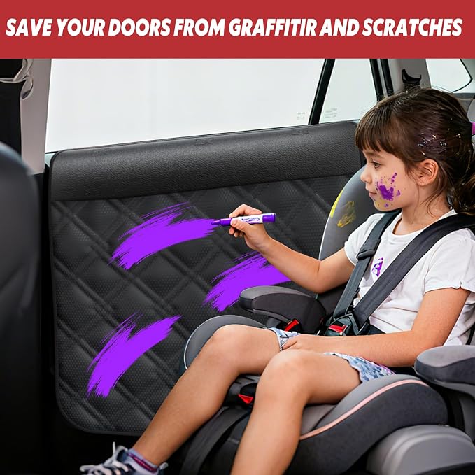Surfcabin Dog Car Door Protector: 20% Larger Design for Sedans & Small SUVs | Thickened Waterproof Fabric, 2 Packs Full Door Panel Covers, Protects Doors from Dog Scratching - Image 5