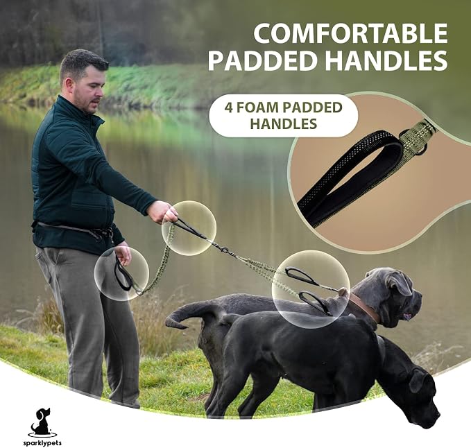 SparklyPets - Hands Free Dog Leash with Reflective Stitches - Waist Leash for Medium & Large Dogs Walking, Hiking, Training, Jogging, Canicross, Running - Image 4